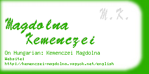 magdolna kemenczei business card